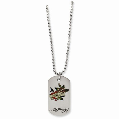 Stainless Steel Love Eternal Dog Tag Painted Necklace