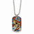 Stainless Steel Big Ghost Painted Dog Tag Necklace