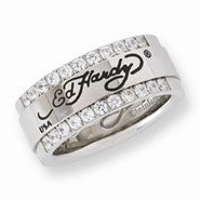 Stainless Steel CZ Signature Ring