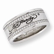 Stainless Steel CZ Signature Ring