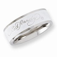 Stainless Steel Signature White Acrylic 8mm Ring