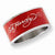 Stainless Steel Signature Red Acrylic 11.5 mm Ring