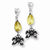 Stainle Steel Yellow Pear Shape CZ Rose Earrings