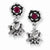 Stainle Steel LKS w/Rose CZ Dangle Earrings
