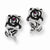 Stainle Steel Rose w/CZ Post Earrings