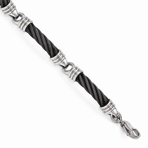 Titanium & Stainless Steel Cable Link Bracelet