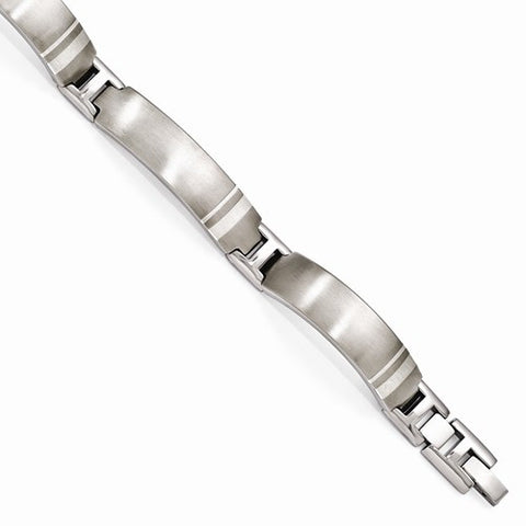 Titanium & Sterling Silver Brushed & Polished Bracelet