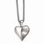 Titanium/Silver Two-Tone Pnk Sapphire Heart Sterlingsilver Bezel Nec Necklace