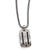 Titanium/Silver Two-Tone Cable & Black Spinel Bezel Pendant, 20 inch, Chains and Necklace