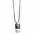 Titanium/Silver Two-Tone Black Ti & Polished Pendant On Necklace