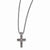 Titanium Satin & Polished Cross Pendant On Necklace