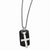 Titanium/Silver Two-Tone Black Ti & Cross Pendant On Necklace