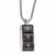 Titanium/Silver Two-Tone Black Ti & Black Spinel Bezel Pendant Neckl Pendant, 20 inch