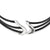 Titanium/Silver Two-Tone Black Ti & Black Spinel Cable Flex Necklace