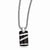 Titanium/Silver Two-Tone Black Ti Ctw Dia Pendant On Necklace