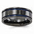 Black Titanium Grooved Blue Anodized 8mm Wedding Band