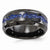 Black Titanium Patterned Blue Anodized Polished 9mm Wedding Band