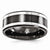 Black Titanium & Sterling Silver Inlay 9mm Wedding Band