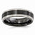 Black Titanium -Traction Finish with Polished Edge 6.5mm Wedding Band