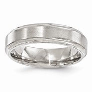 Titanium Polished & Brushed Beveled 6mm Wedding Band
