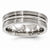 Titanium Brush & Polished Textured Lines 7mm Wedding Band