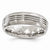 Titanium Polished Grooved 7mm Wedding Band