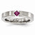 Titanium Satin Rhodolite Garnet 4mm Wedding Band