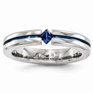 Titanium Sapphire & Blue Anodized 4mm Wedding Band