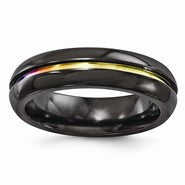 Black Titanium Anodized 6mm Wedding Band