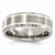 Titanium Brushed with Sterling Silver Inlay 7mm Wedding Band