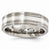 Titanium Brushed & Polished with Sterling Silver 7mm Wedding Band