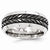 Titanium & Steel Black Titanium Beveled Patterned 9mm Wedding Band