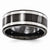 Black Titanium with 14k White Gold 9mm Wedding Band