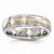 Titanium & 14k Rose Gold Polished & Brushed 6mm Wedding Band
