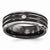 Black Titanium w/Sterling Silver Bezel 7mm Wedding Band