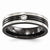 Black Titanium with Grey Border Diamond with Sterling Silver Bezel, Size 10, (0.1 ctw, I1-I2 Clarity)