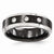 Black Titanium Beveled Diamond w/Sterling Silver Bezel 7mm Wedding Band