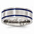 Titanium Double Groove Blue Anodized 8mm Wedding Band