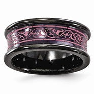 Black Titanium Concave Anodized Pink 8mm Wedding Band
