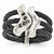 Black Titanium with Sterling Silver Black Spinel Cable Flexible Ring
