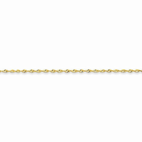 14K Yellow Gold Diamond-Cut Extra-Light Rope Chain Bracelet