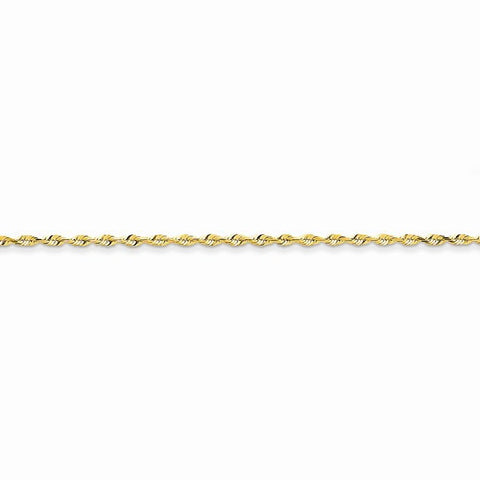 14K Yellow Gold Diamond-Cut Extra-Light Rope Chain Bracelet