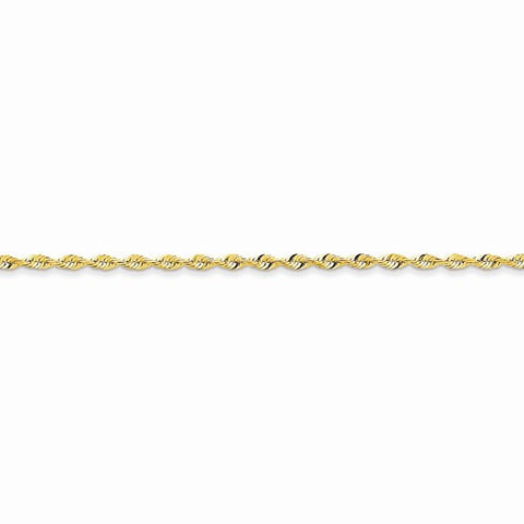 14K Yellow Gold Diamond-Cut Extra-Light Rope Chain Bracelet