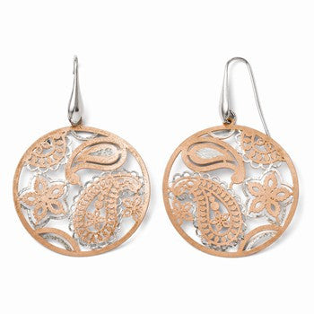 Sterling Silver Rose-tone 18k Flash Plated Earrings