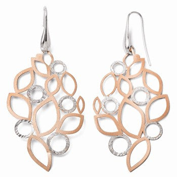 Sterling Silver Rose-tone 18k Flash Plated Earrings