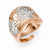 Sterling Silver Rose-tone 18k Flash Plated Adjustable Ring