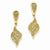 14k Yellow Gold Polished Diamond-Cut Filigree Swirl Dangle Post Earrings