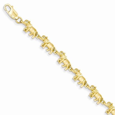 14K Yellow Gold Elephant Bracelet