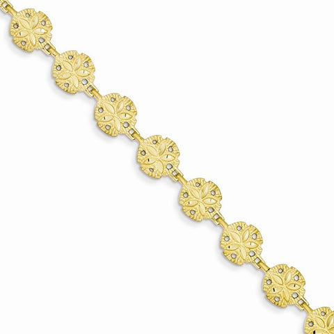 14K Yellow Gold Sand Dollar Bracelet