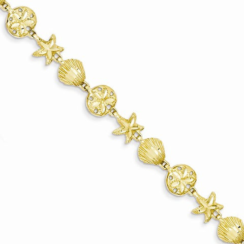 14K Yellow Gold Sea Life Bracelet